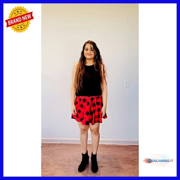 Pleated Mini Skirt High Waist A-Line Skater Schoolgirl Style - Picture 8 of 8